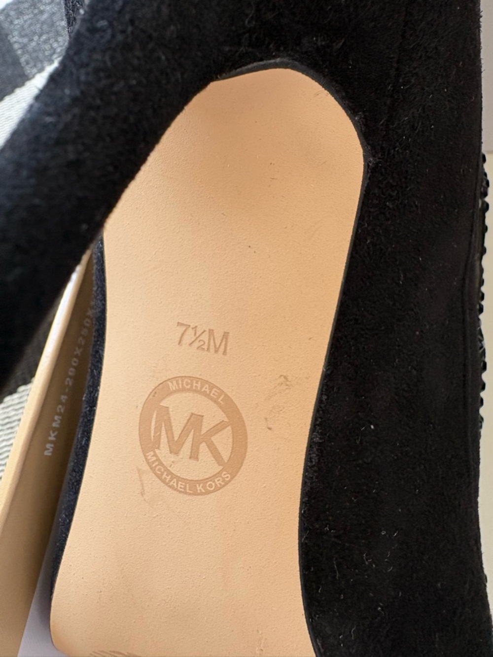 Michael Kors Yvonne Black Studded Open Toe Suede High Heel Bootie - Picture 8 of 12